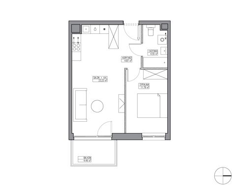 Plan 2 pok. 44m²