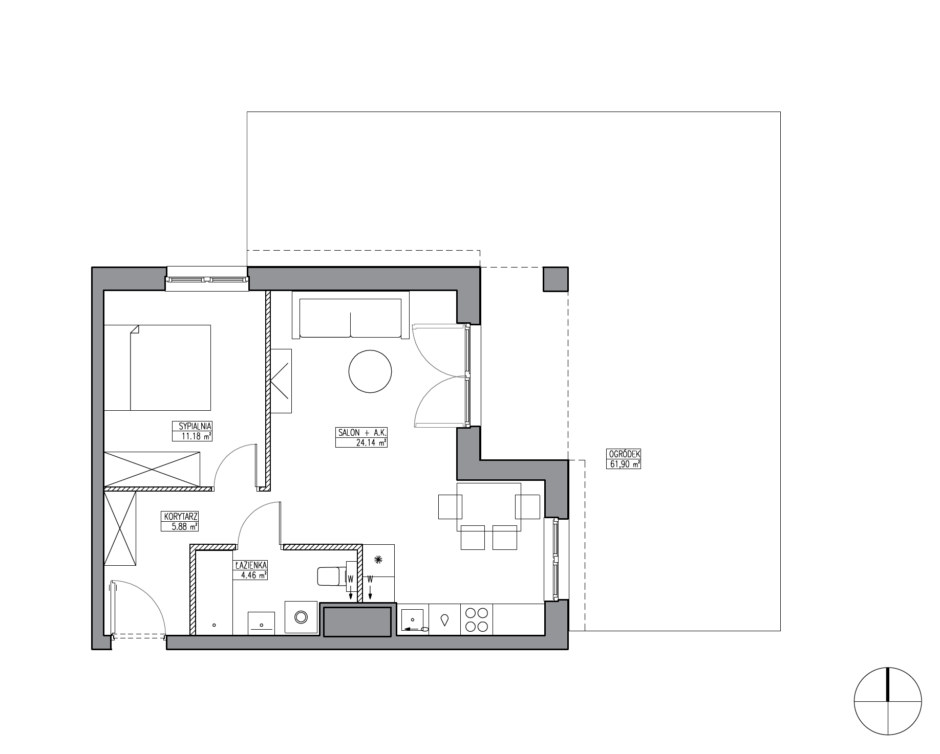 Plan 2 pok. 46m²
