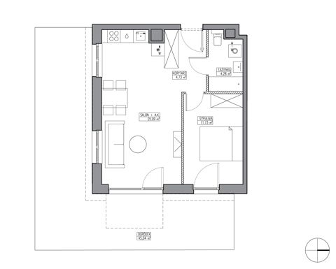 Plan 2 pok. 46m²