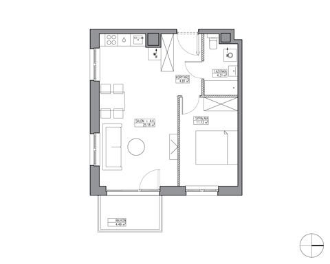 Plan 2 pok. 46m²