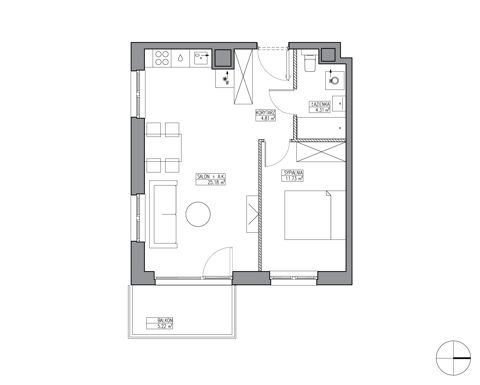 Plan 2 pok. 46m²