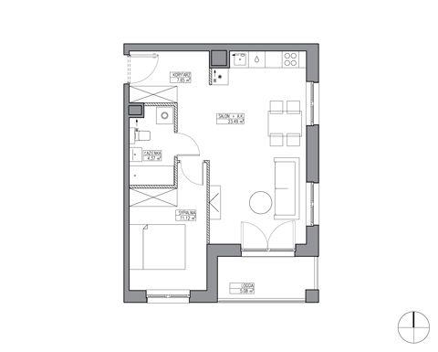 Plan 2 pok. 47m²