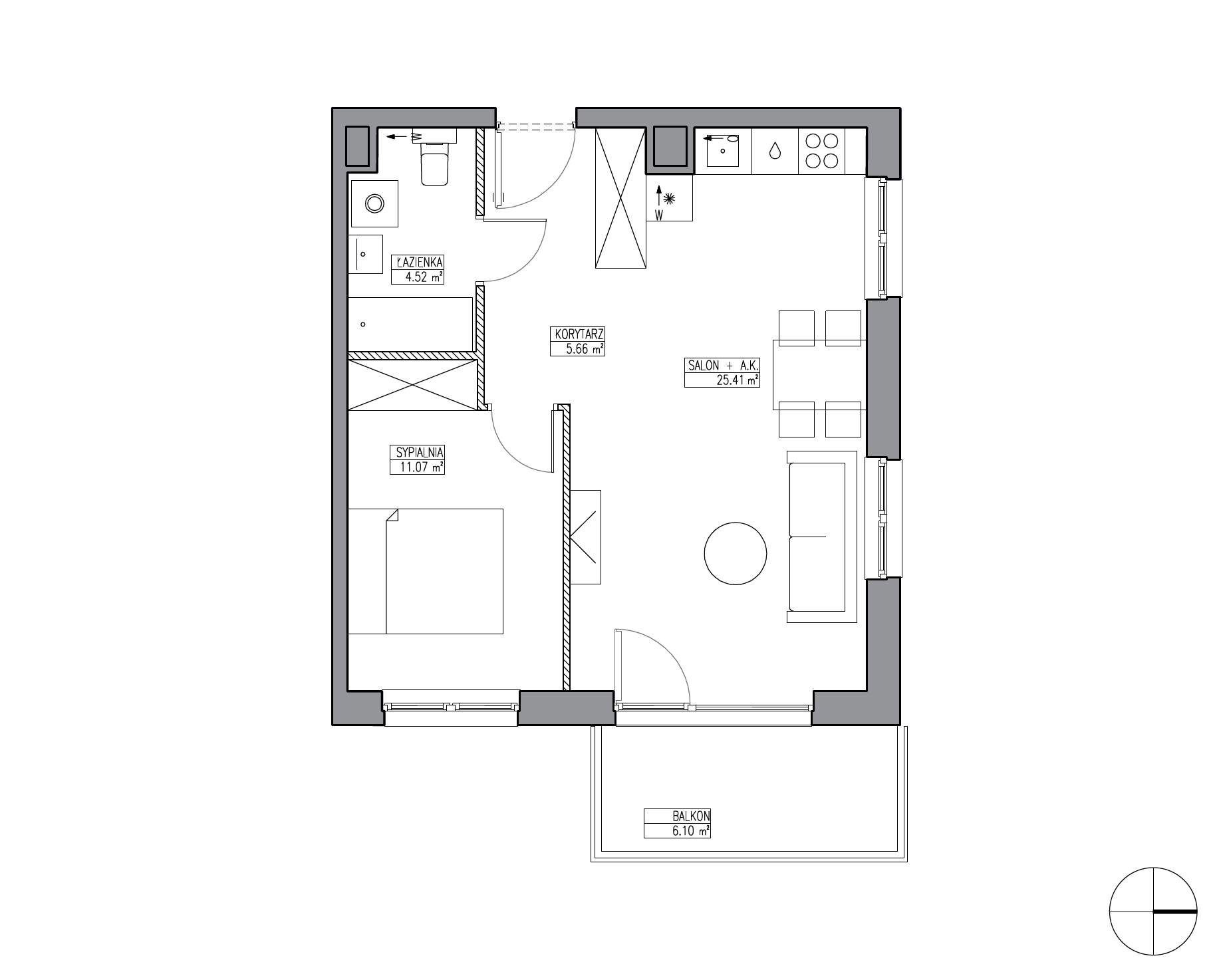 Plan 2 pok. 47m²