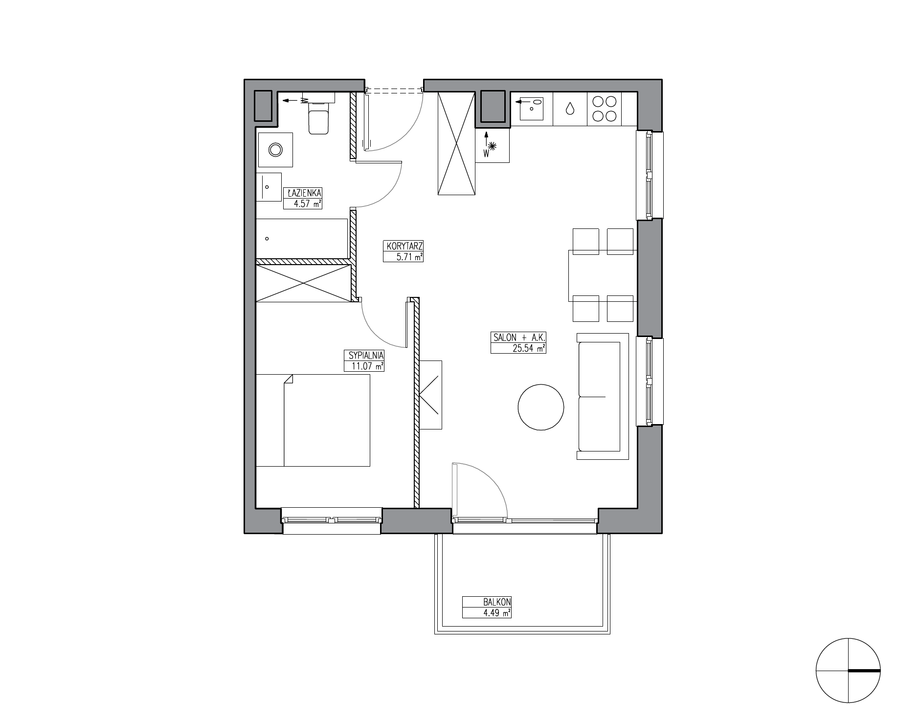 Plan 2 pok. 47m²