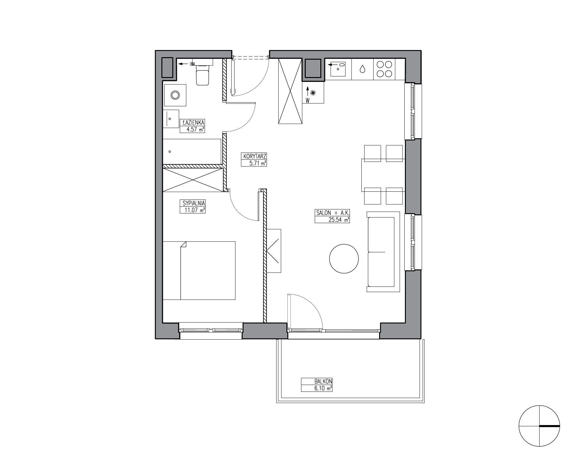 Plan 2 pok. 47m²