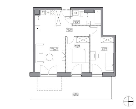 Plan 3 pok. 59m²