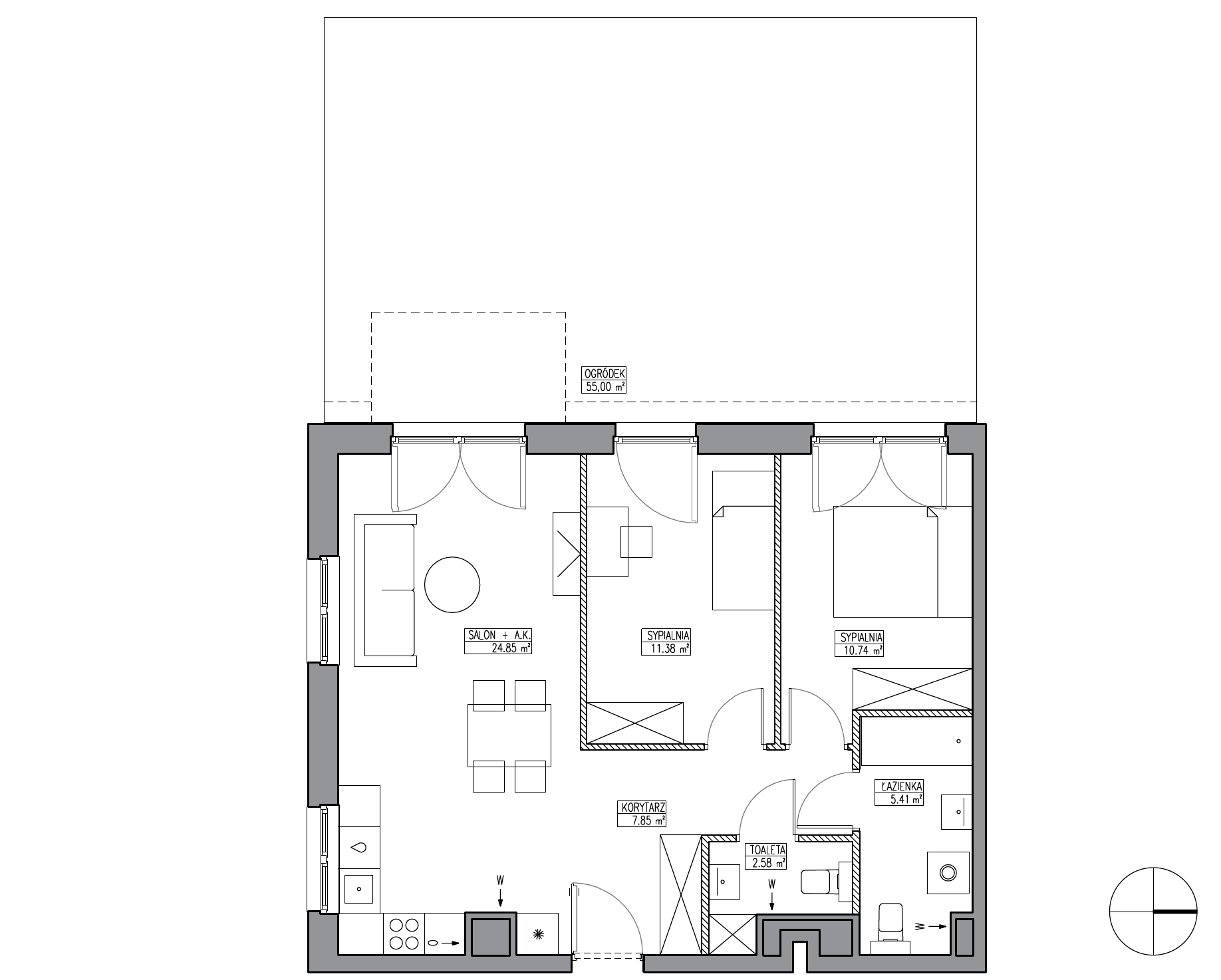 Plan 3 pok. 63m²