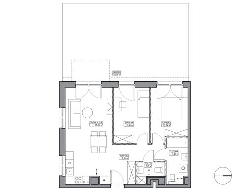 Plan 3 pok. 63m²