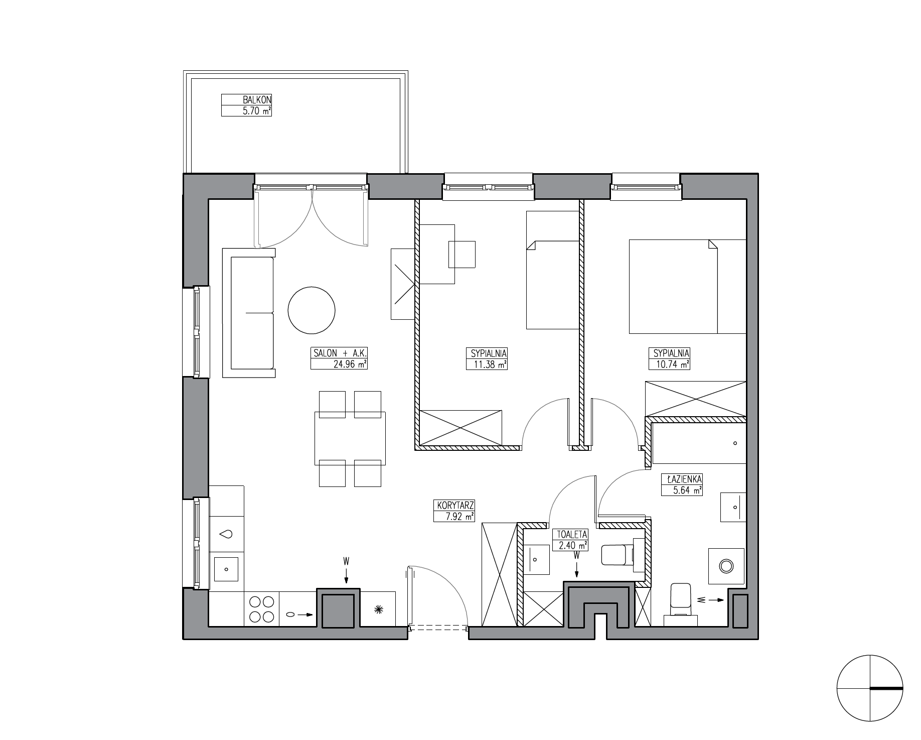 Plan 3 pok. 63m²