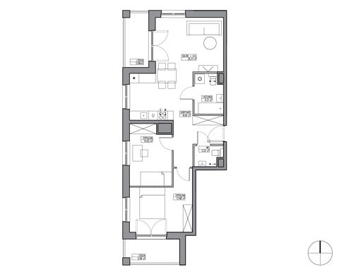 Plan 3 pok. 64m²