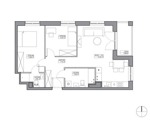 Plan 3 pok. 65m²