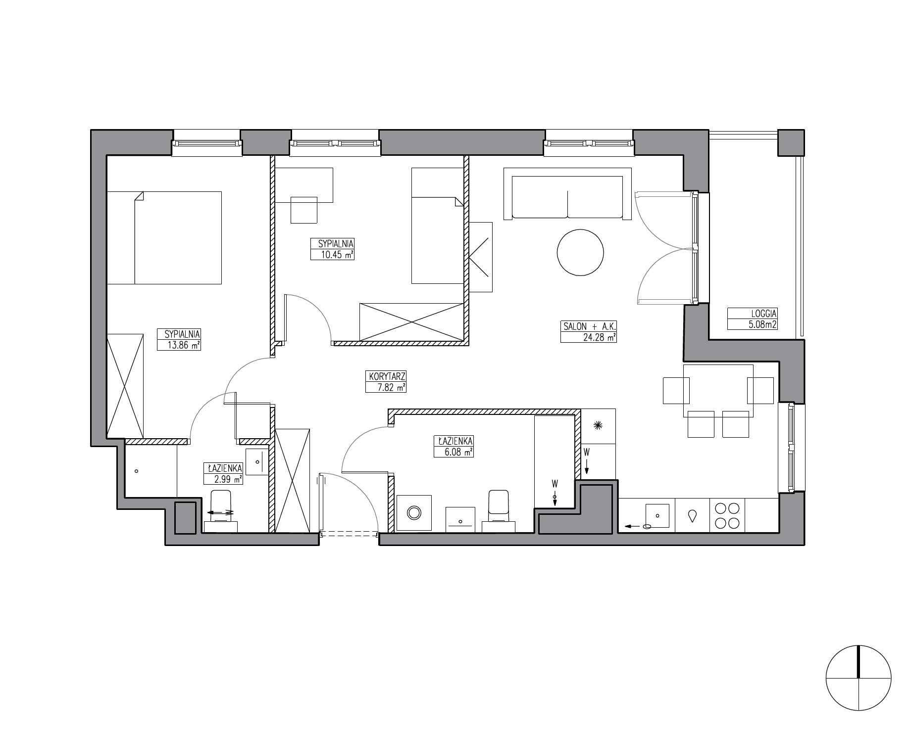 Plan 3 pok. 65m²