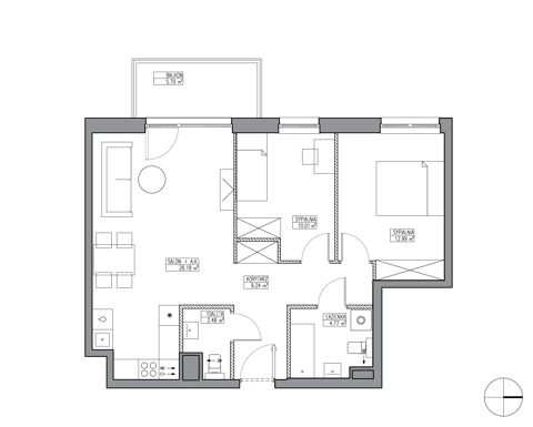 Plan 3 pok. 66m²
