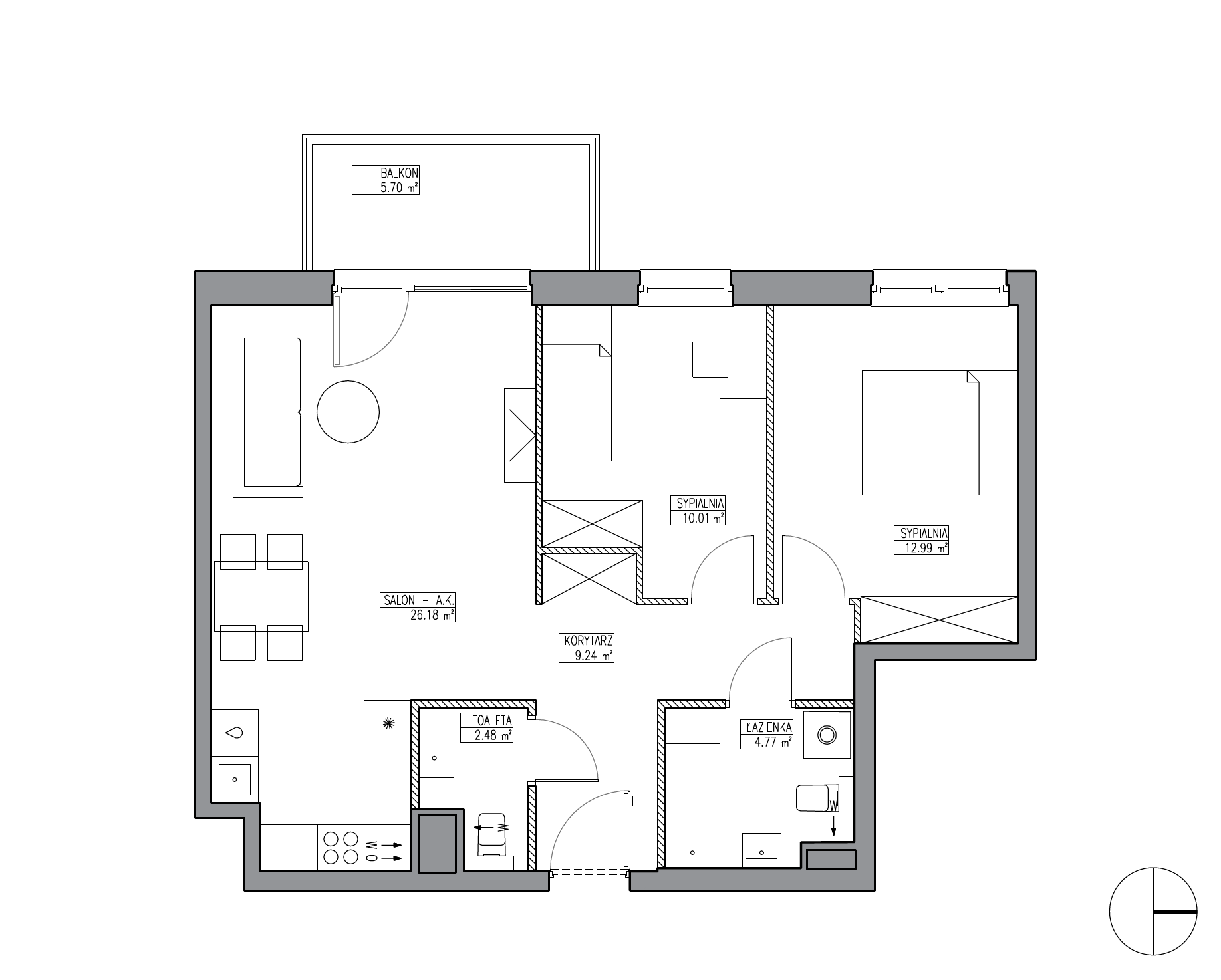 Plan 3 pok. 66m²