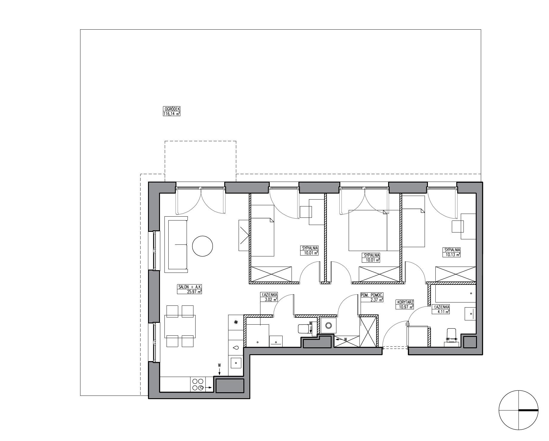 Plan 4 pok. 77m²