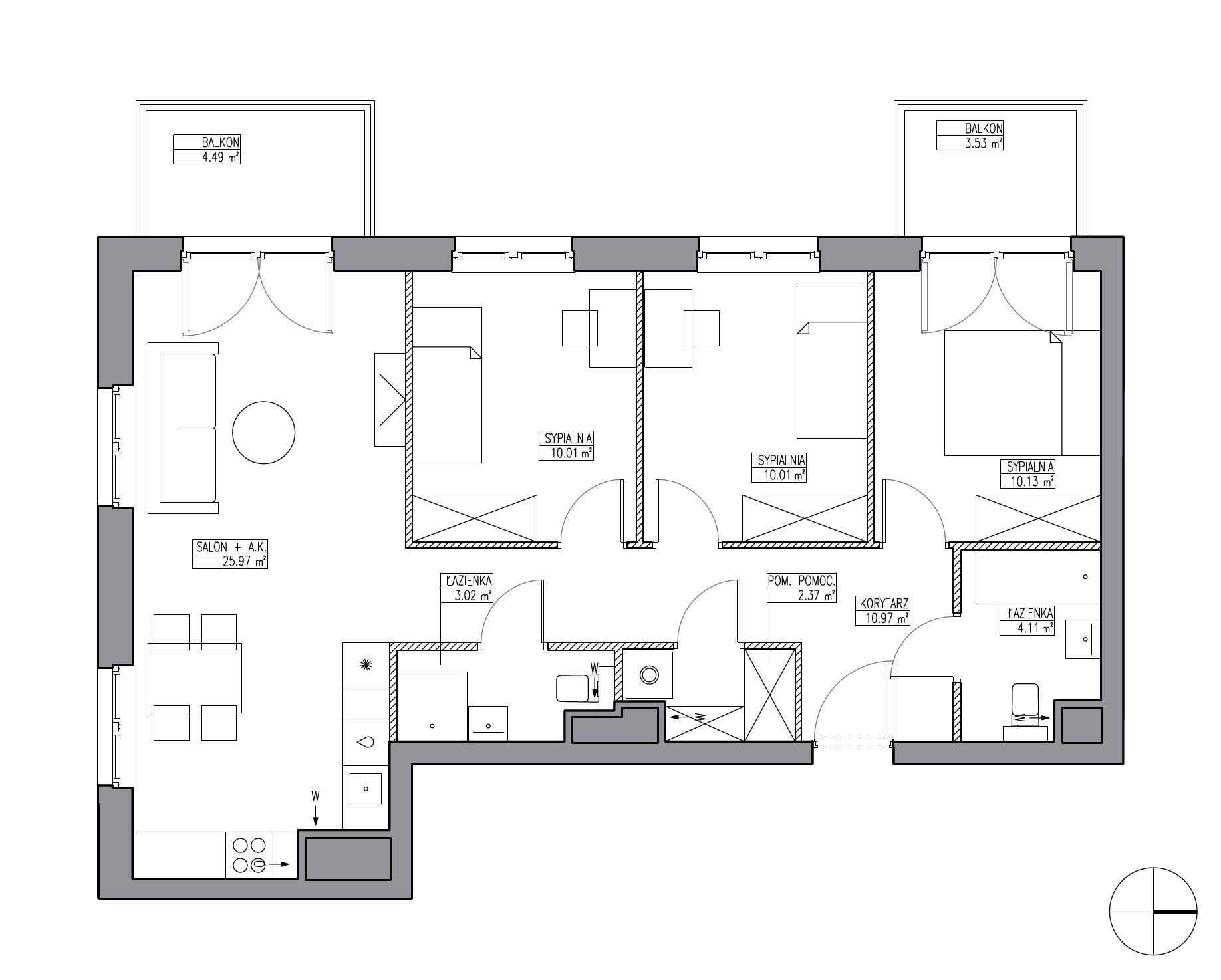Plan 4 pok. 77m²