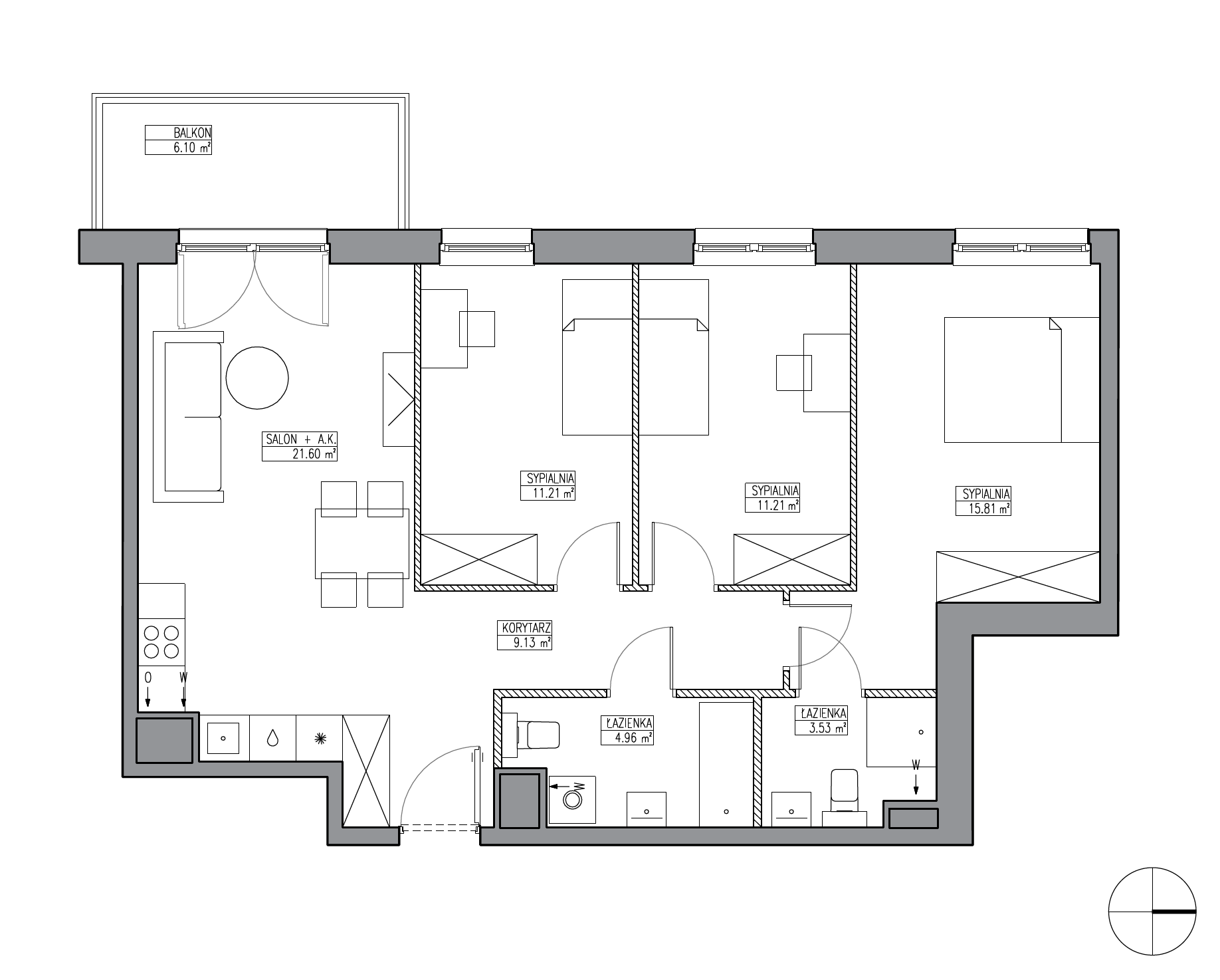 Plan 4 pok. 77m²