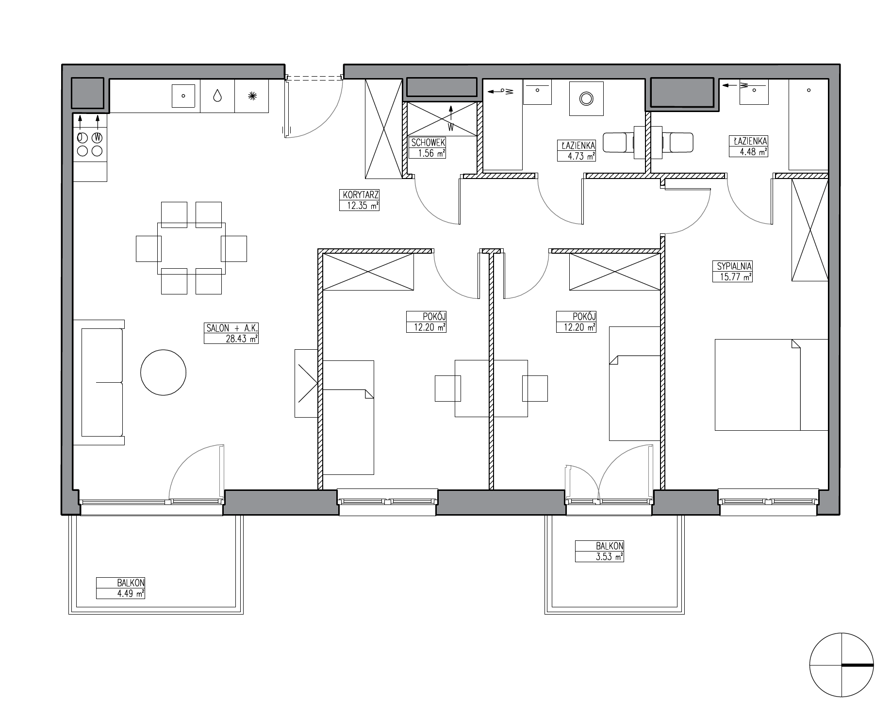 Plan 4 pok. 92m²