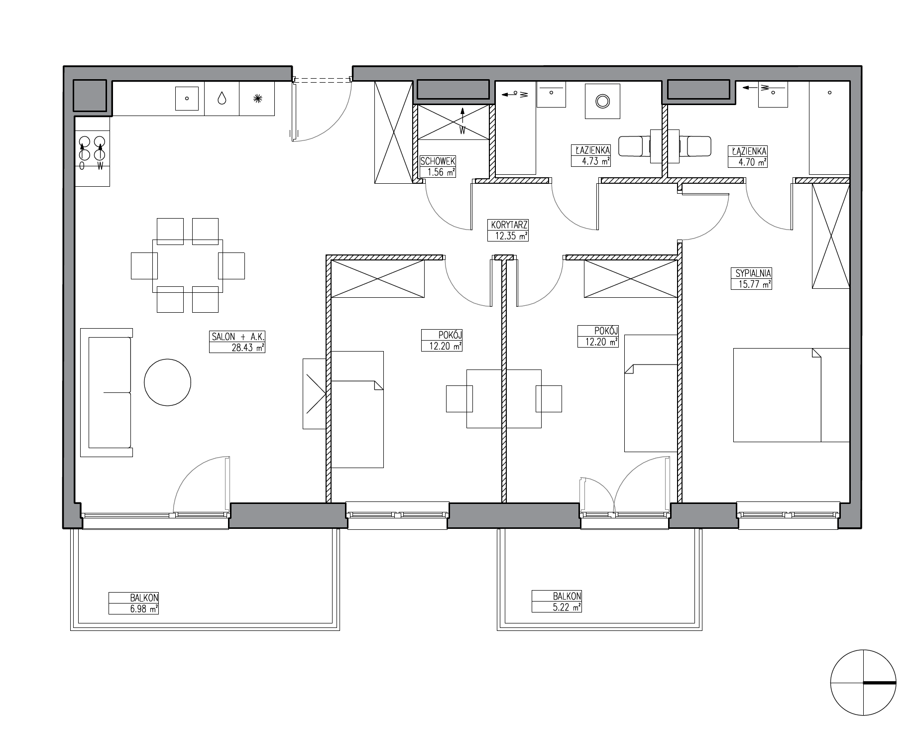 Plan 4 pok. 92m²