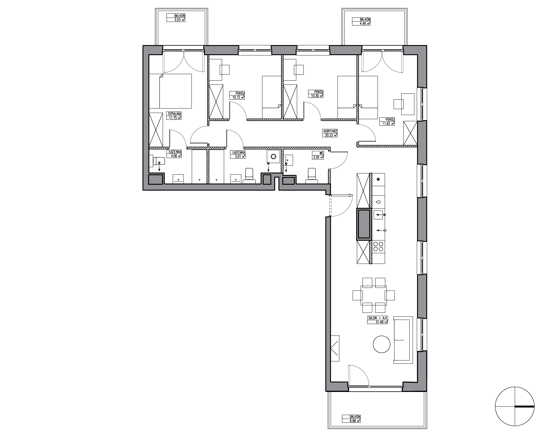 Plan 5 pok. 108m²