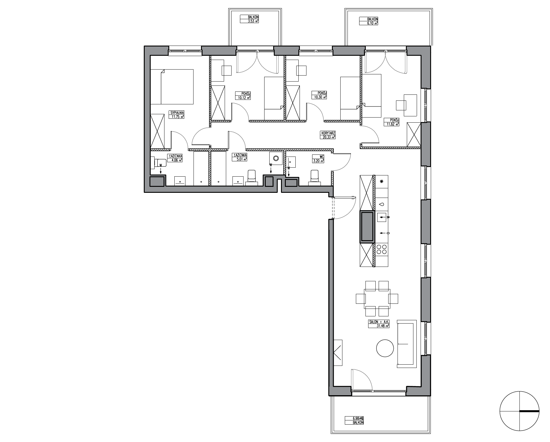 Plan 5 pok. 108m²
