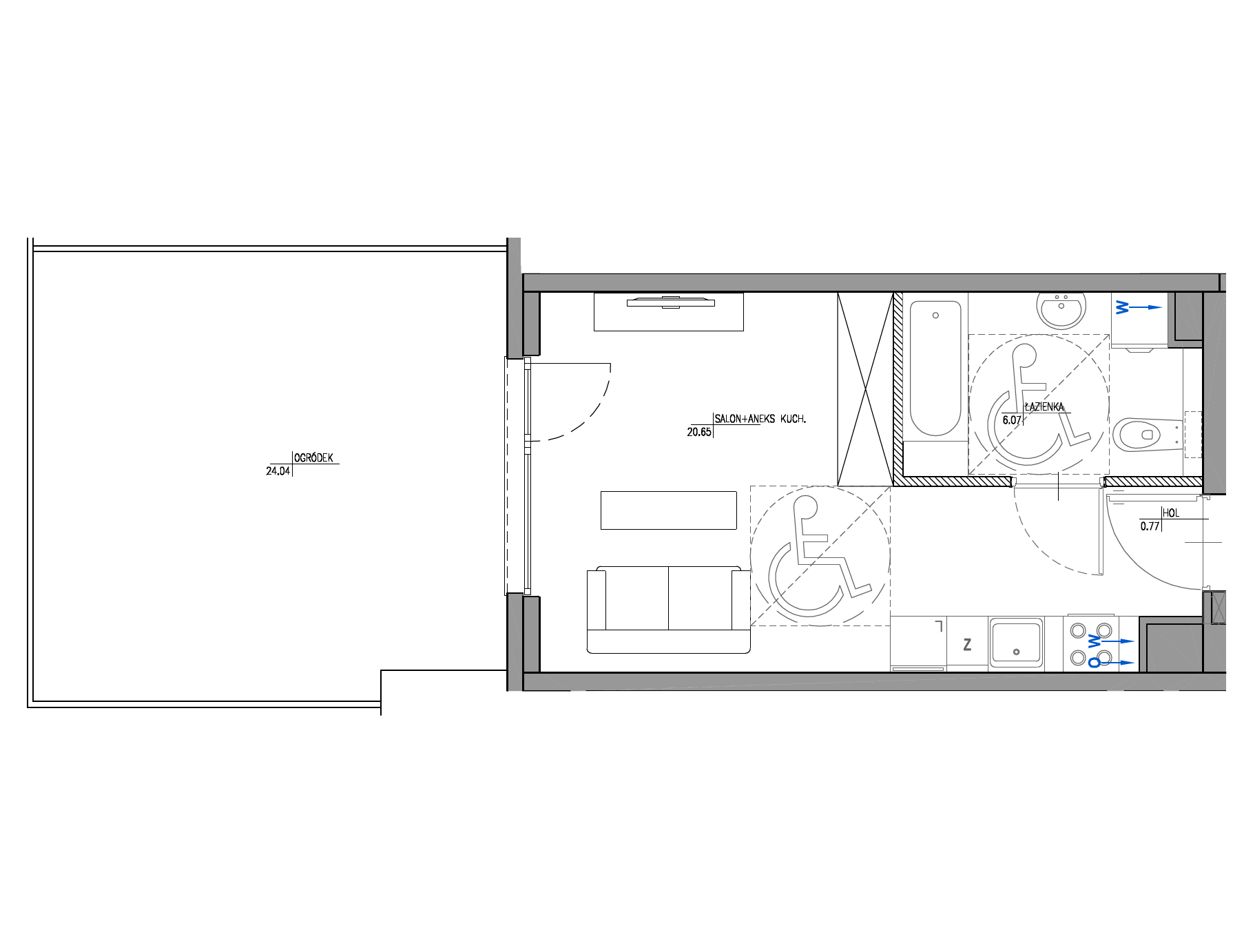 Plan 1 pok. 27m²