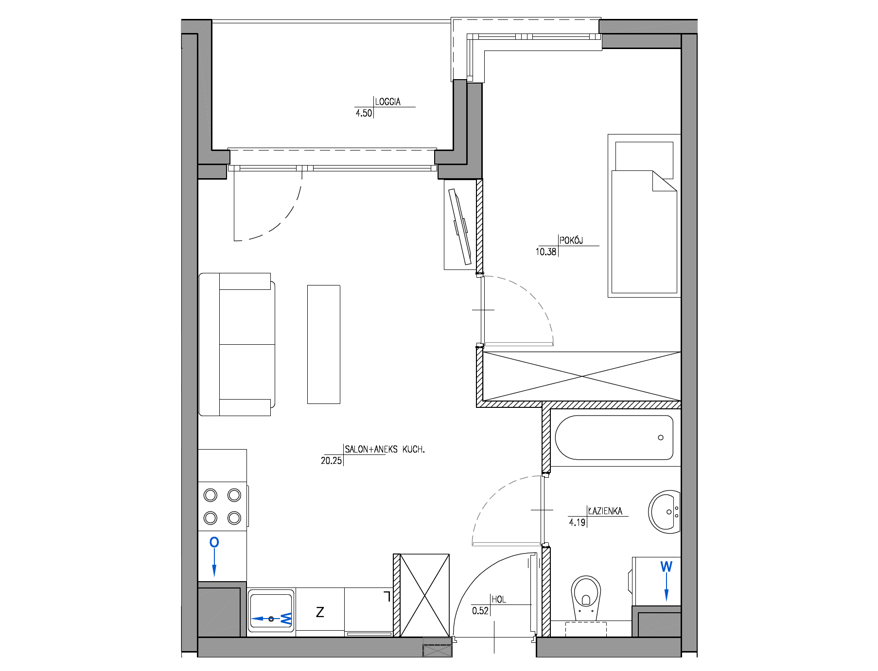 Plan 2 pok. 35m²