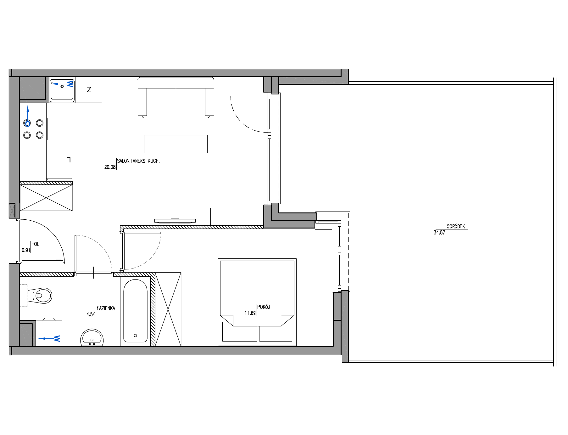 Plan 2 pok. 37m²