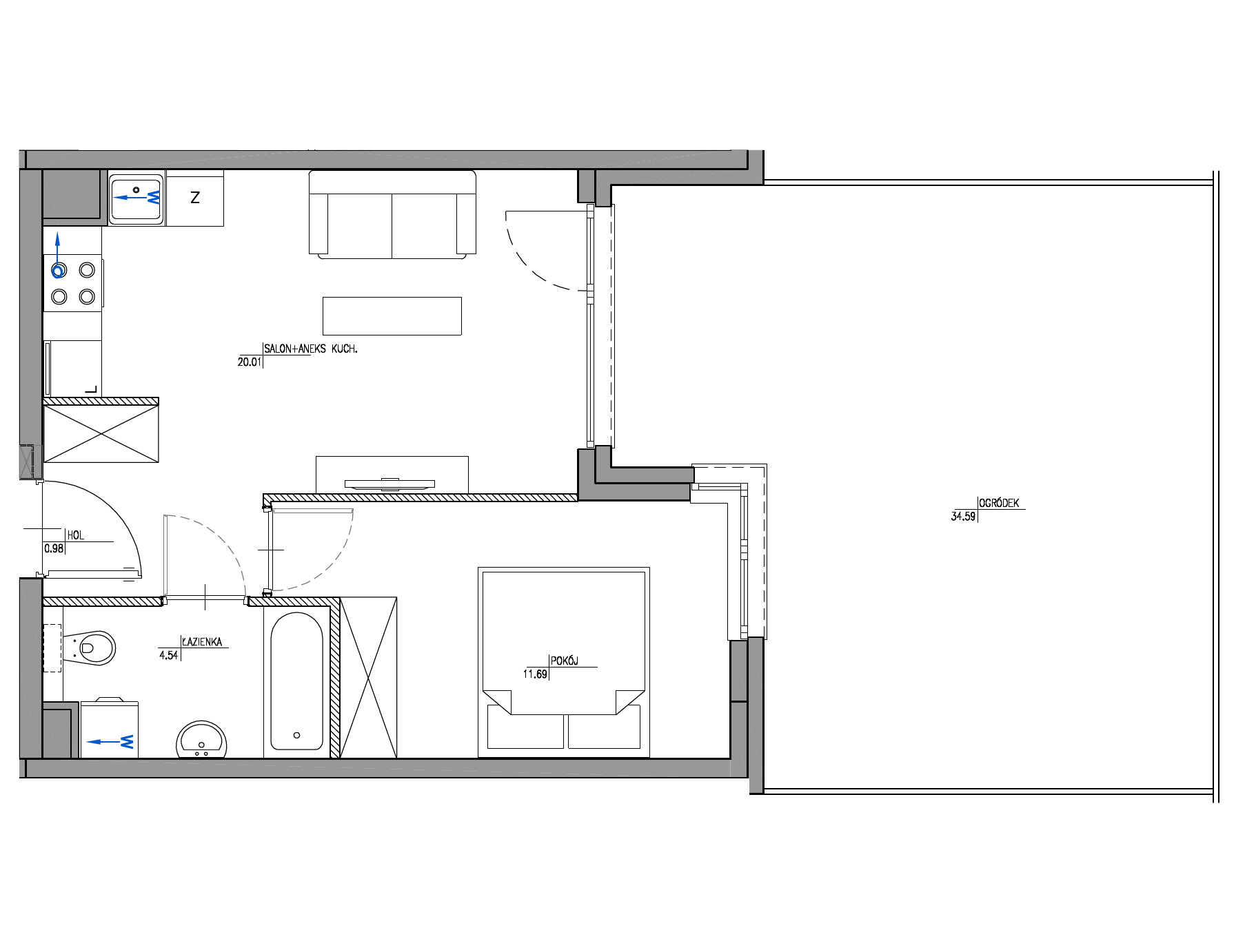 Plan 2 pok. 37m²