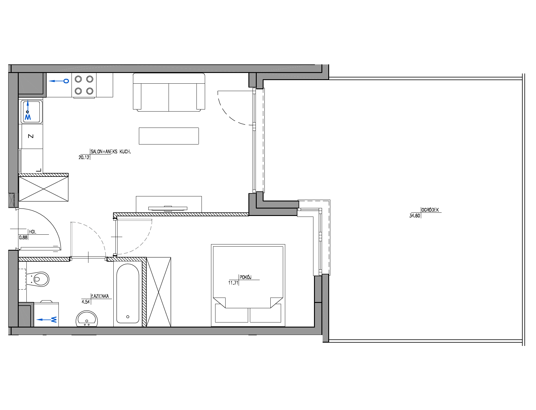 Plan 2 pok. 37m²