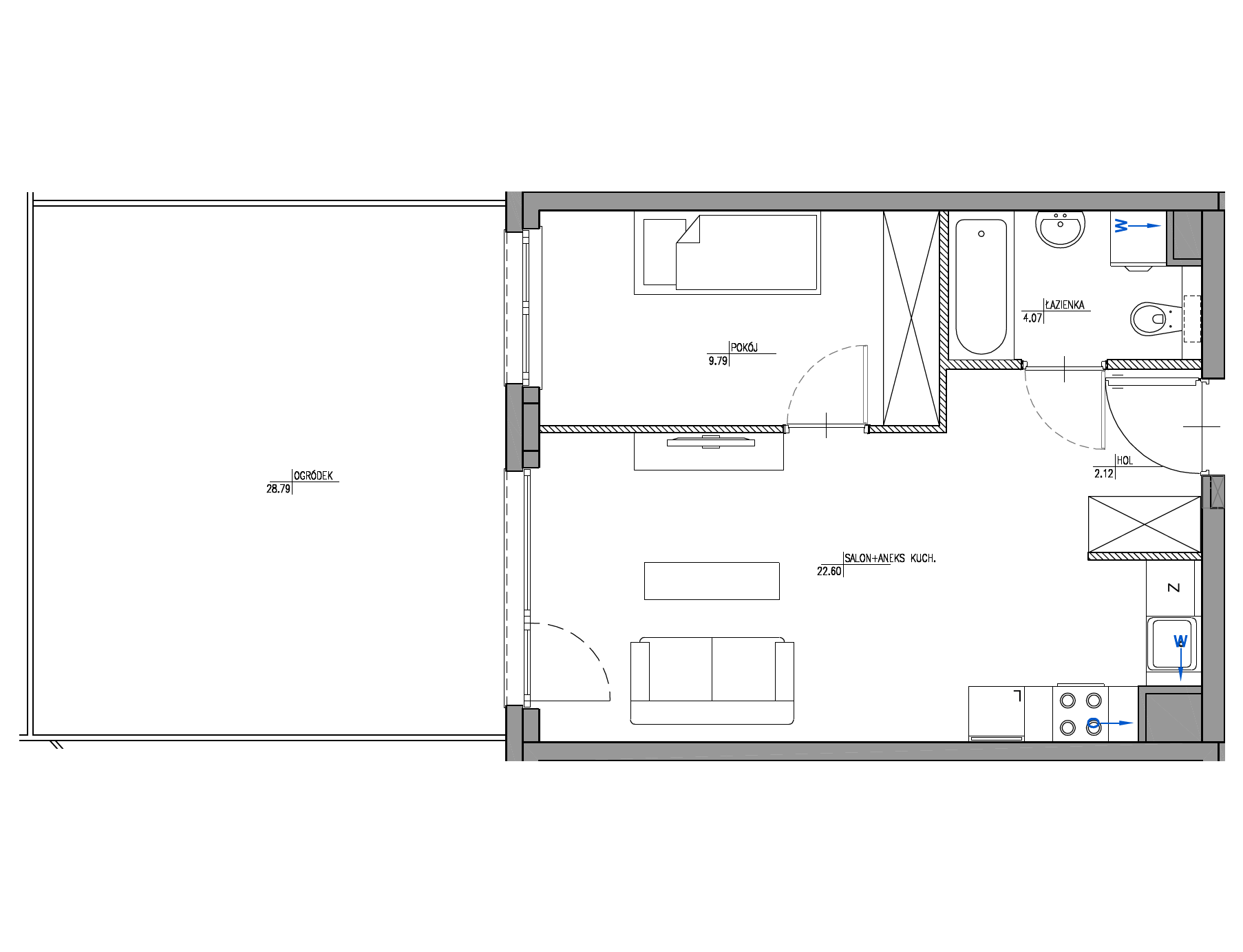 Plan 2 pok. 39m²