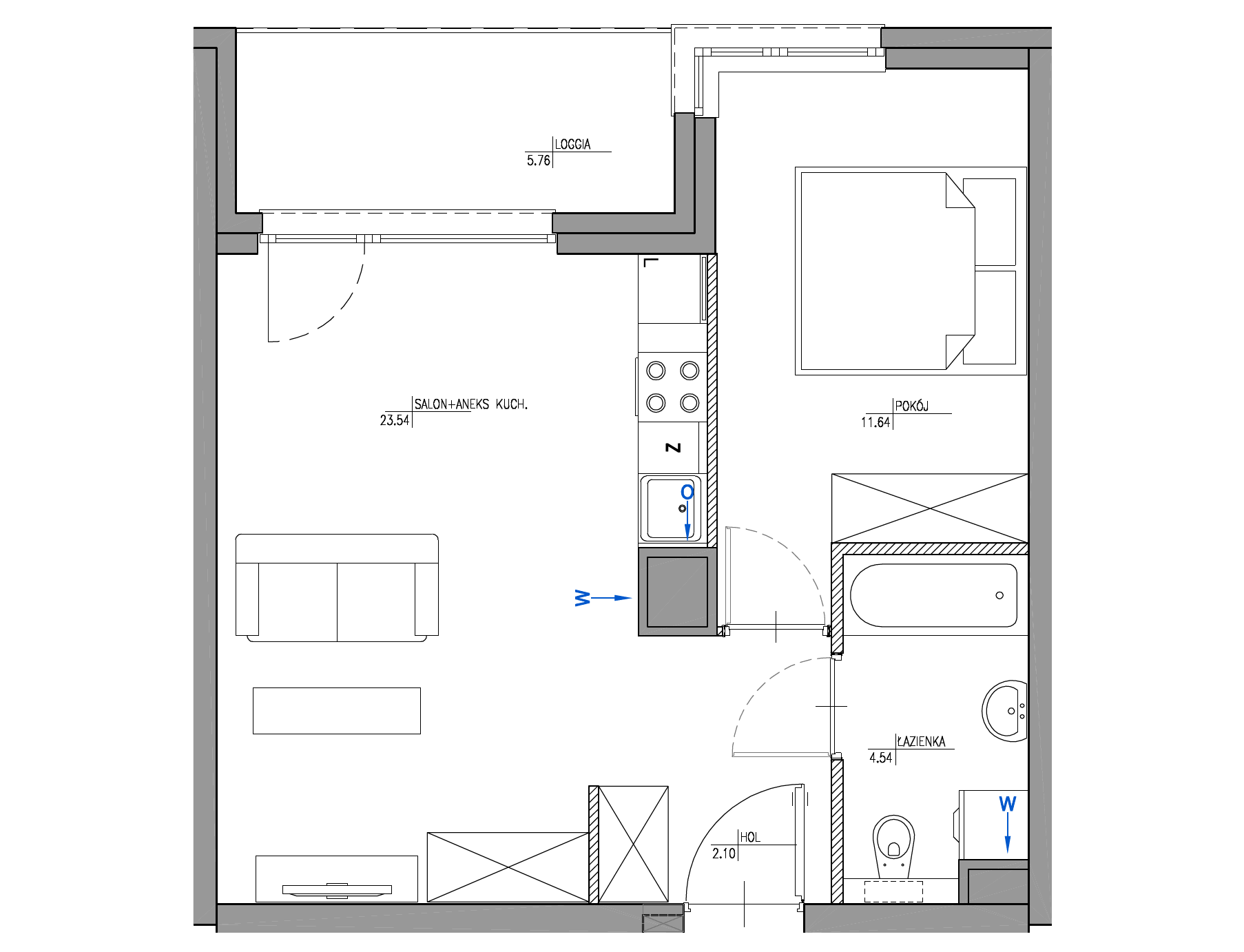 Plan 2 pok. 42m²