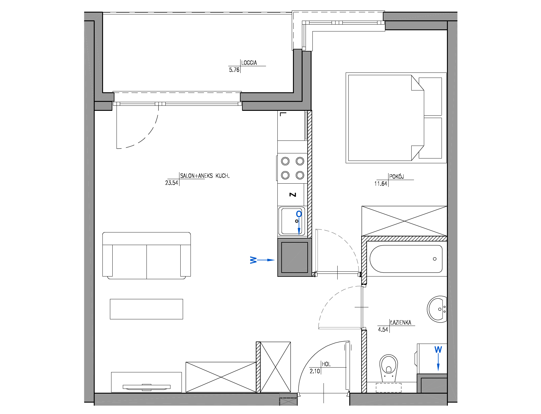 Plan 2 pok. 42m²