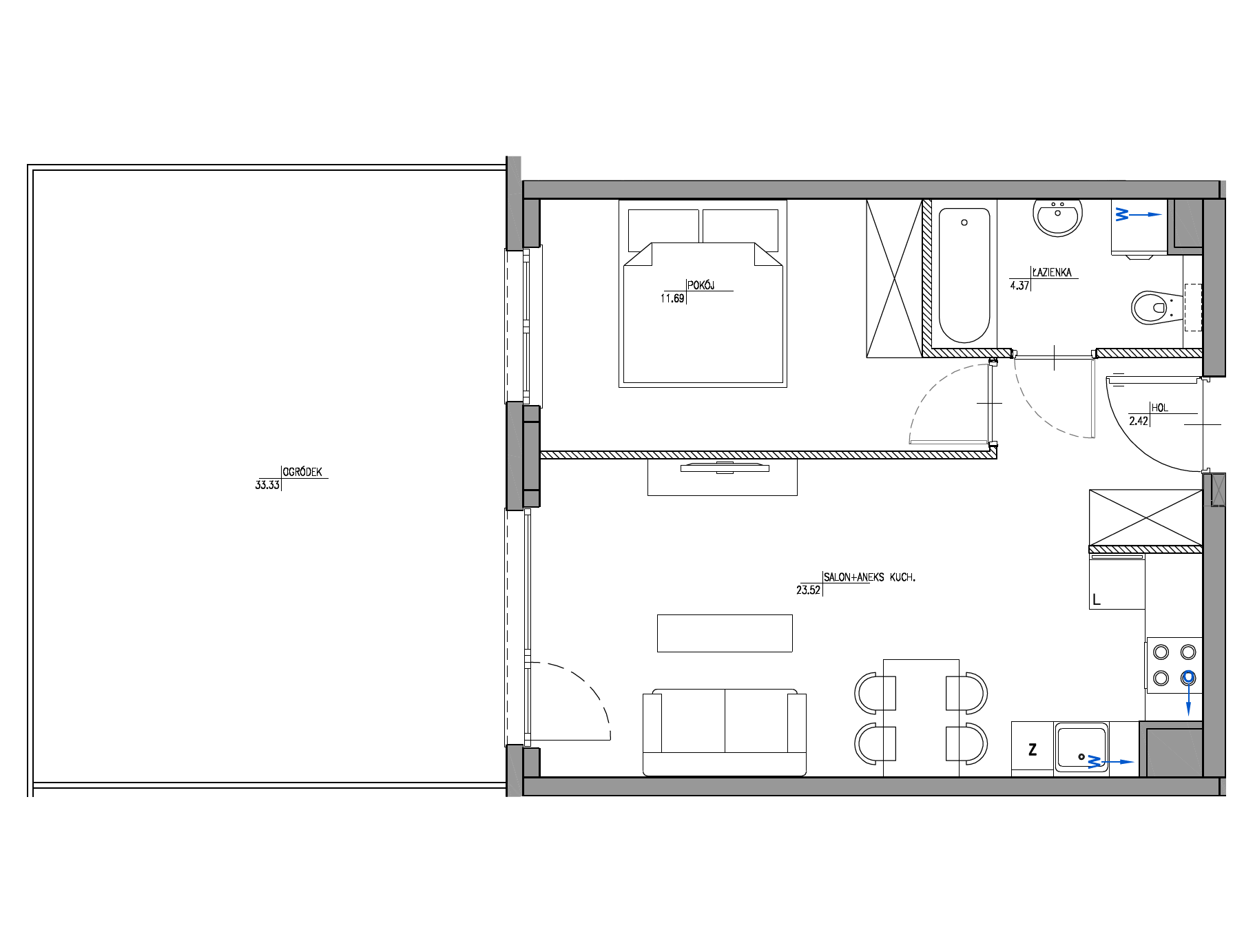 Plan 2 pok. 42m²