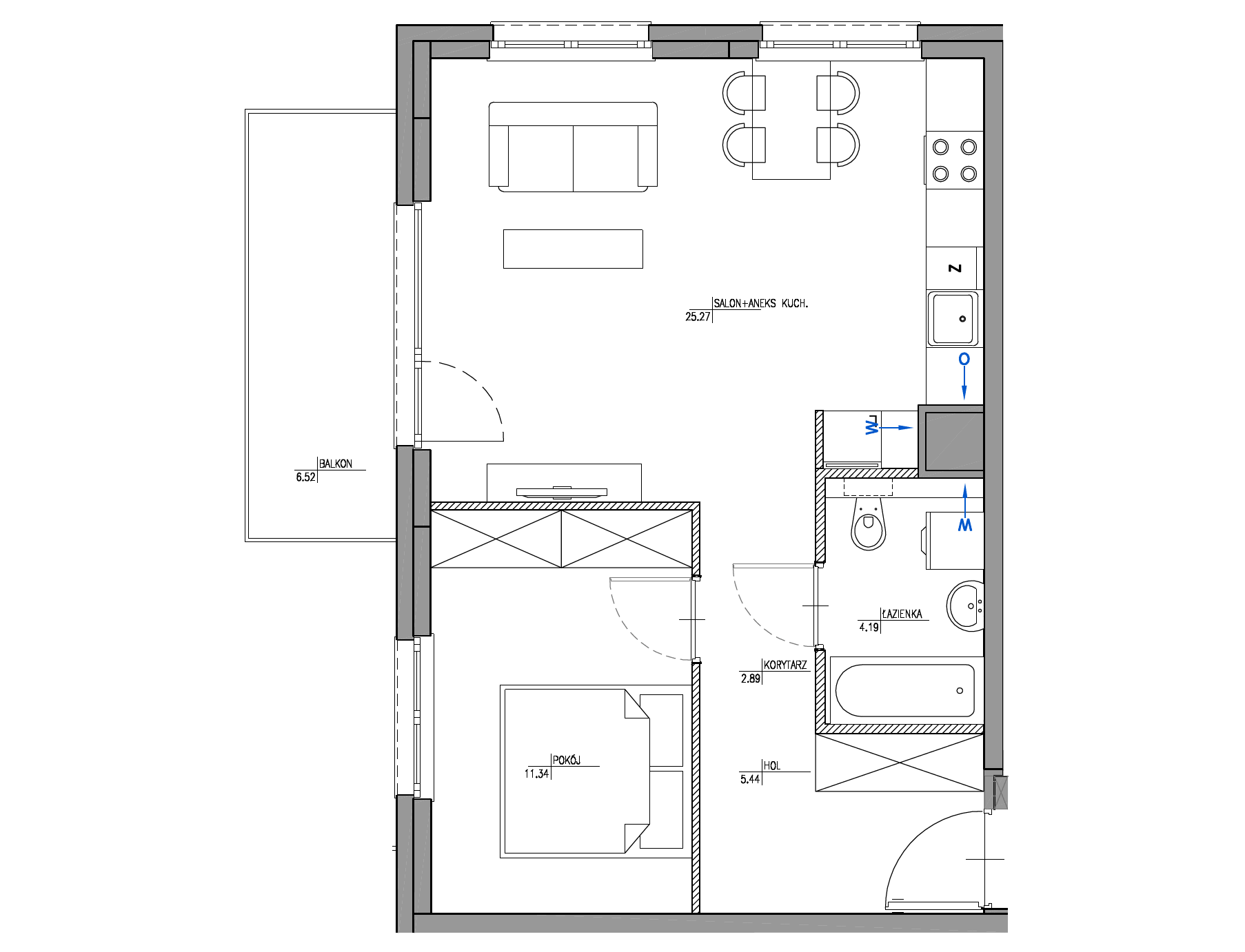 Plan 2 pok. 49m²