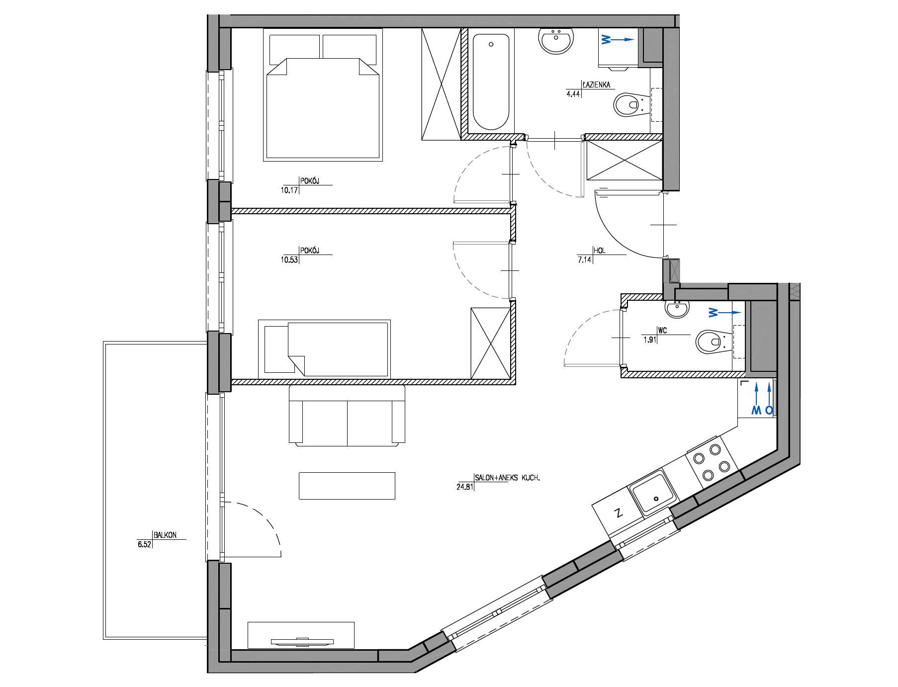 Plan 3 pok. 59m²