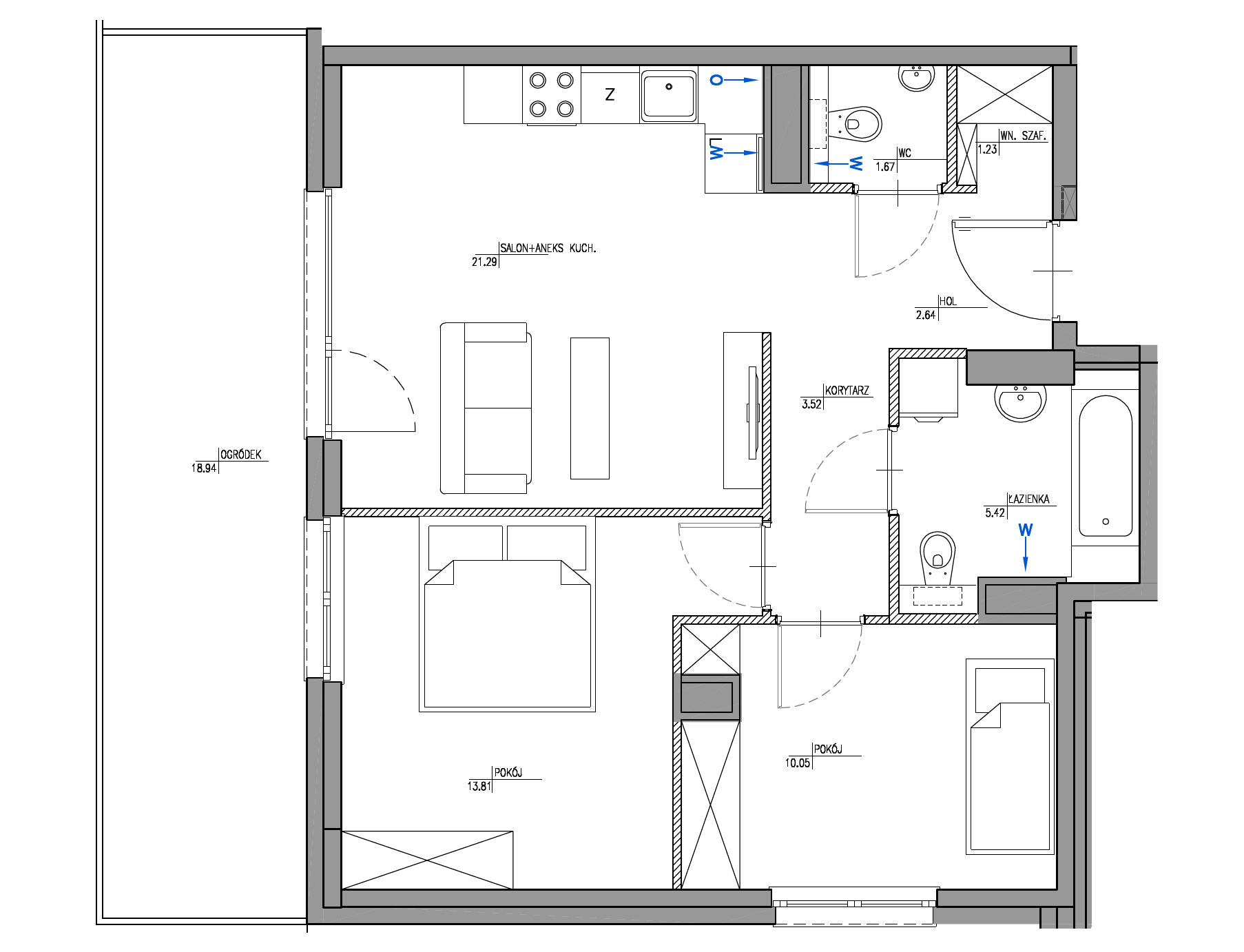 Plan 3 pok. 60m²