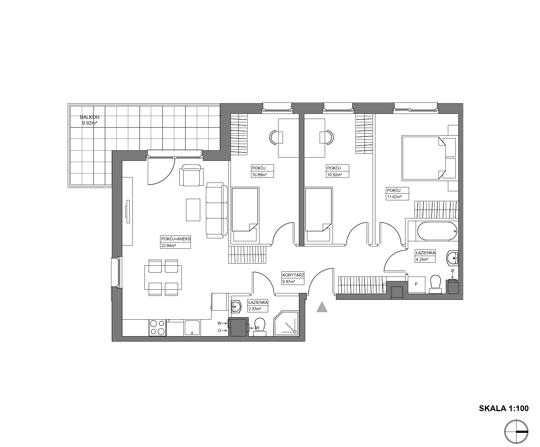 Plan 4 pok. 73m²