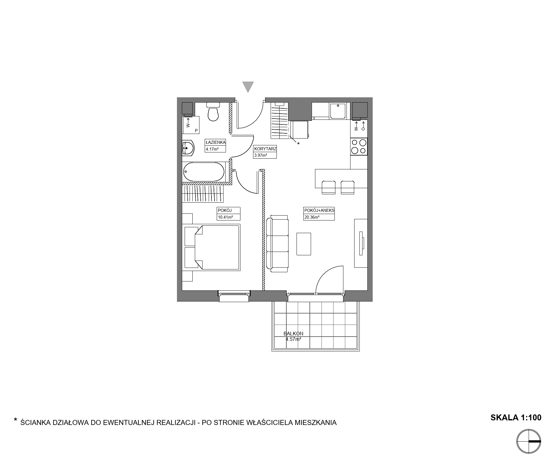 Plan 2 pok. 39m²