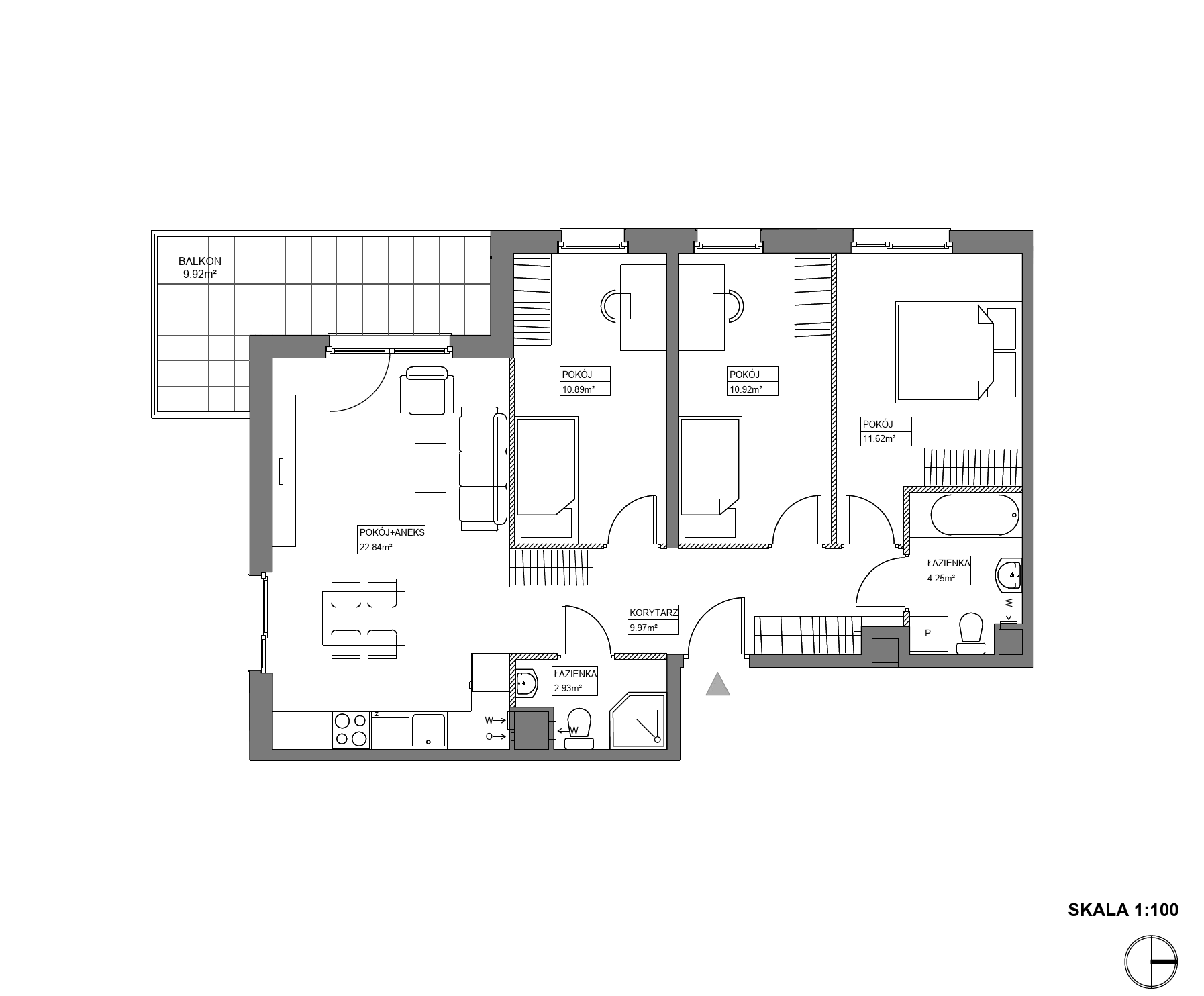 Plan 4 pok. 73m²