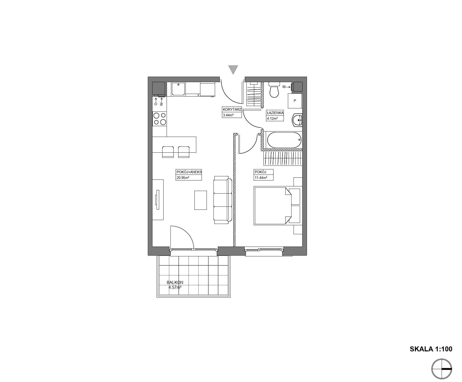 Plan 2 pok. 40m²