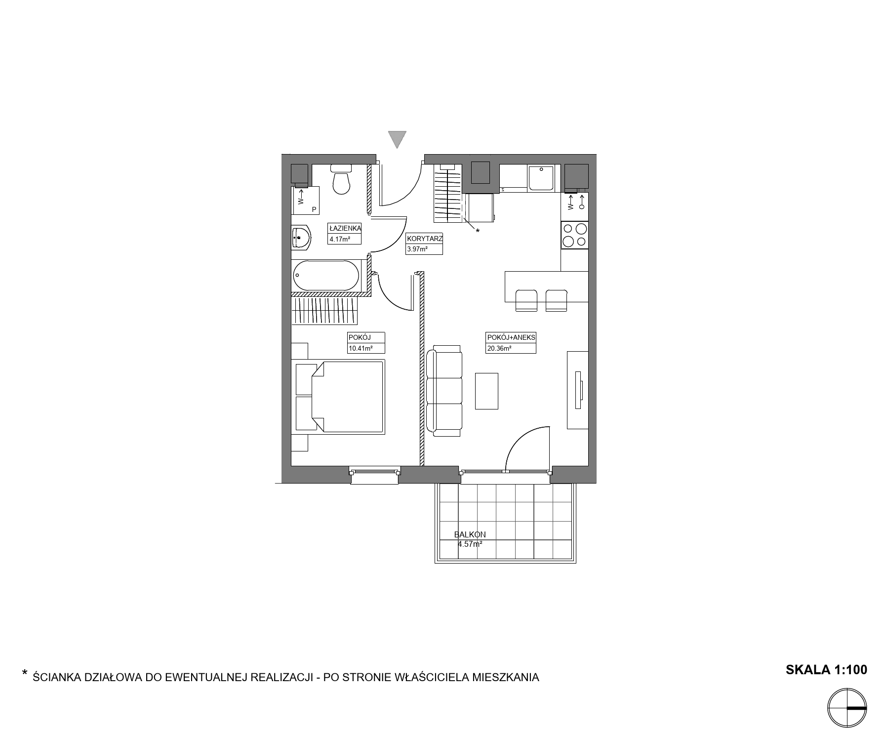 Plan 2 pok. 39m²