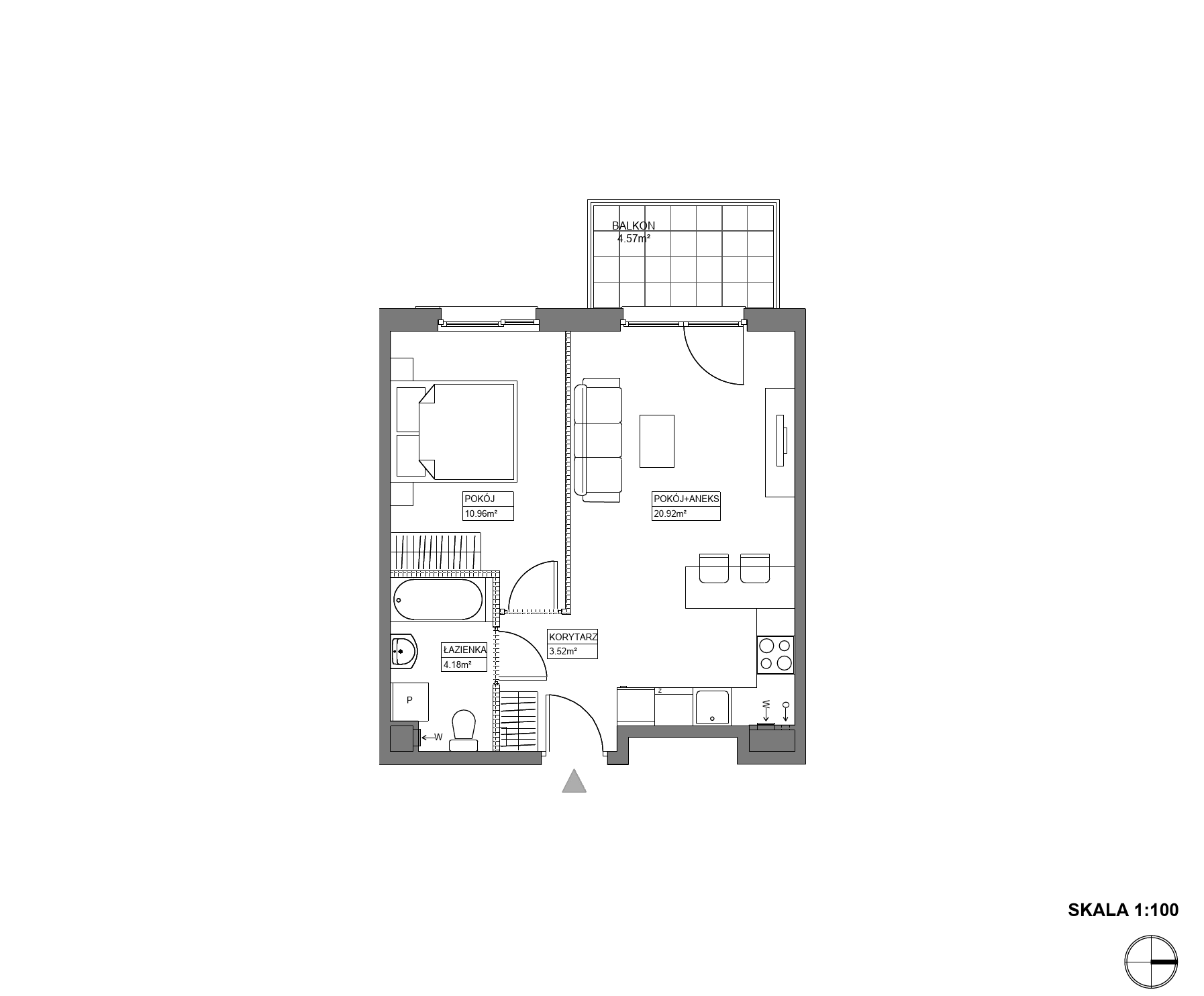 Plan 2 pok. 40m²