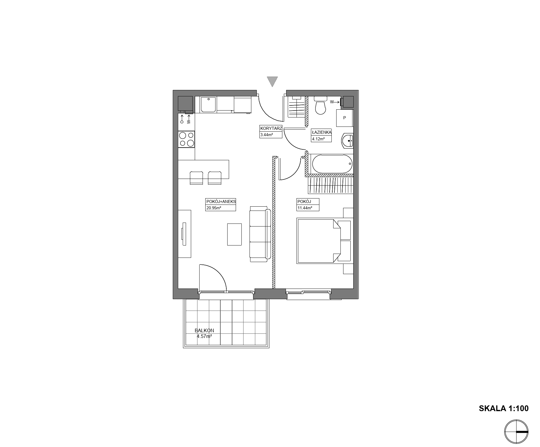 Plan 2 pok. 40m²