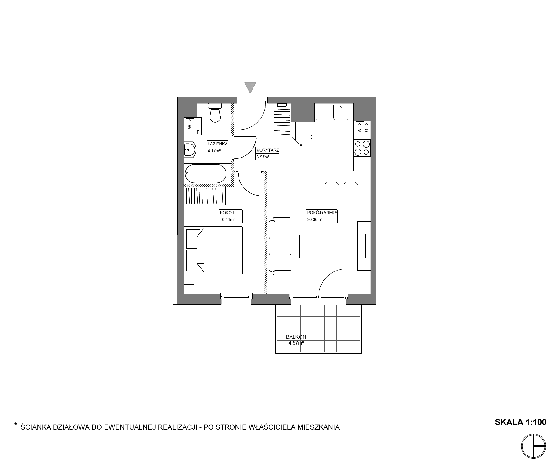 Plan 2 pok. 39m²