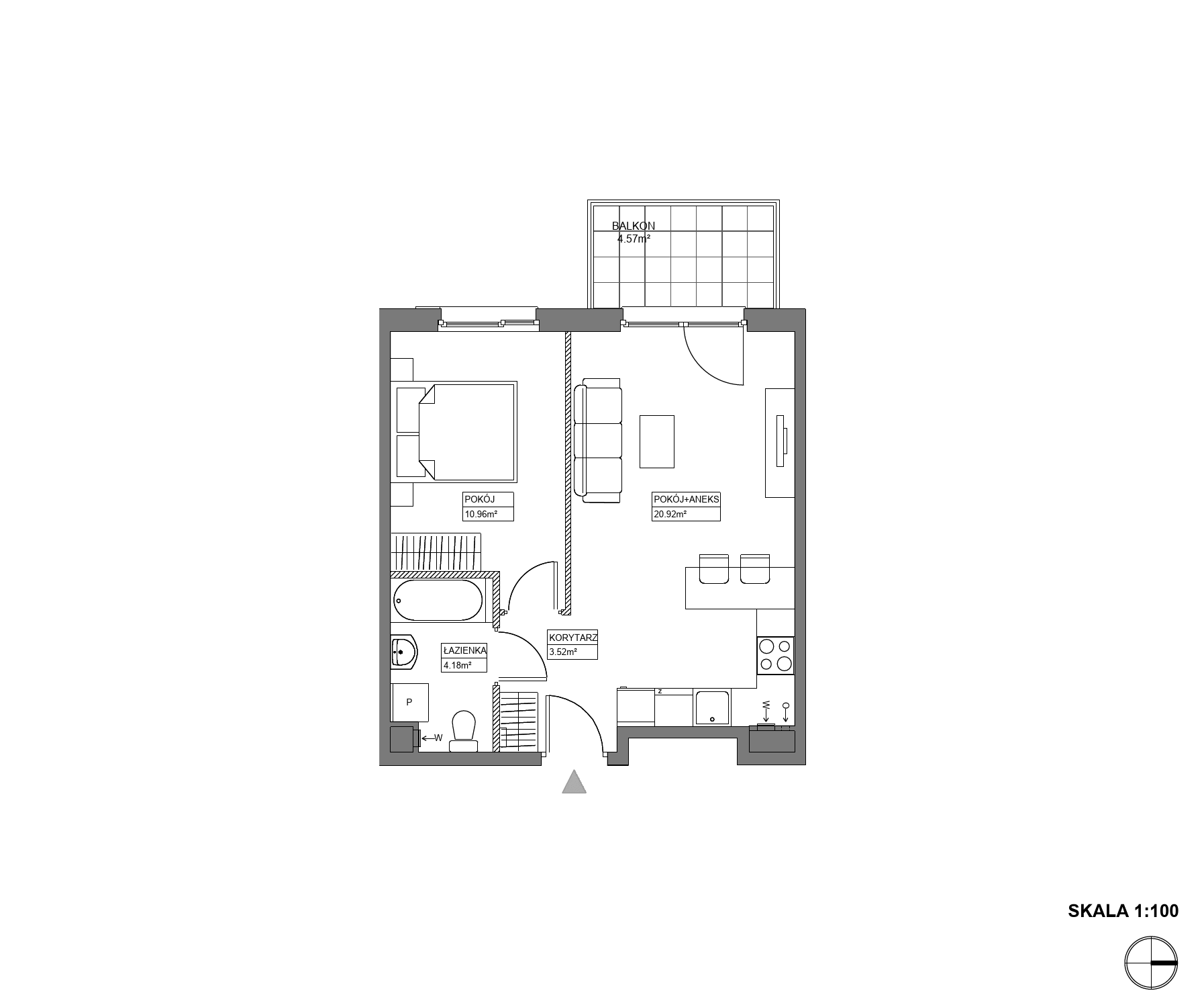 Plan 2 pok. 40m²