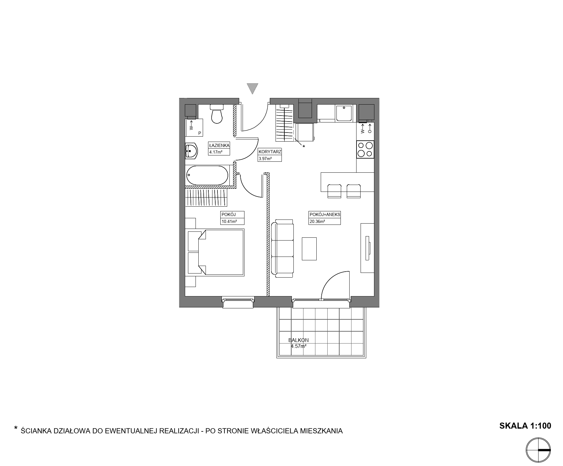 Plan 2 pok. 39m²