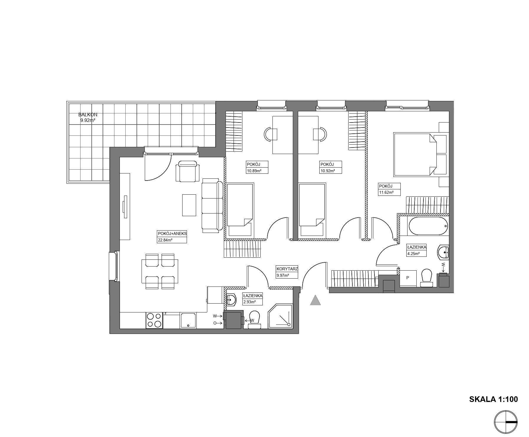 Plan 4 pok. 73m²
