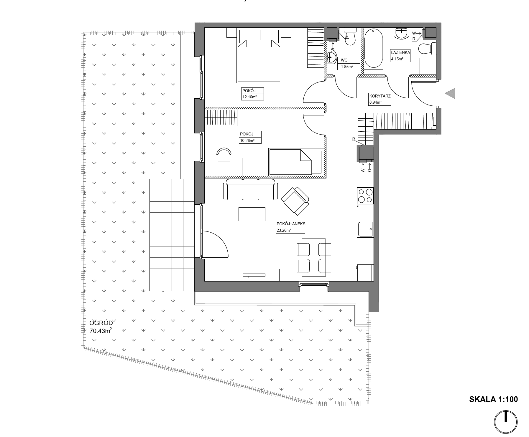 Plan 3 pok. 61m²