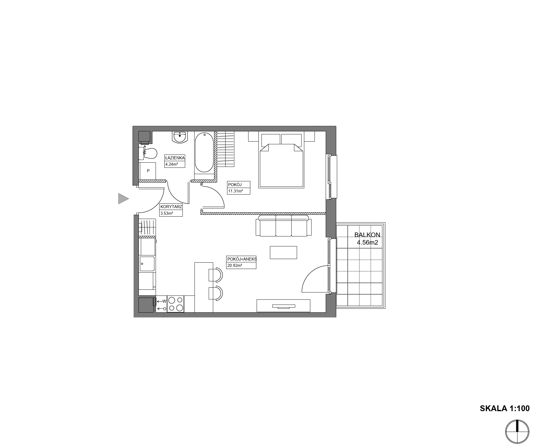 Plan 2 pok. 40m²